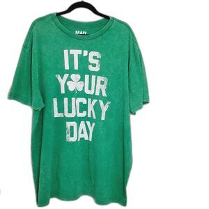 New Men's XXL Green Graphic T-Shirt "IT'S YOUR LUCKY DAY" size XXL